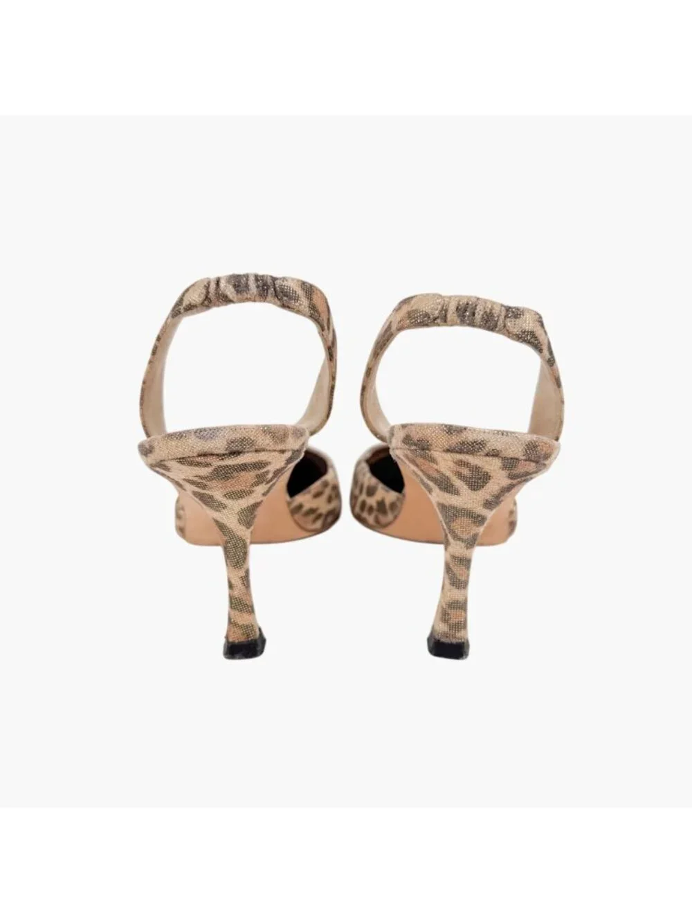 Manolo Blahnik Carolyn 70 Metallic Leopard Slingback Pumps Size 38.5 US 8.5